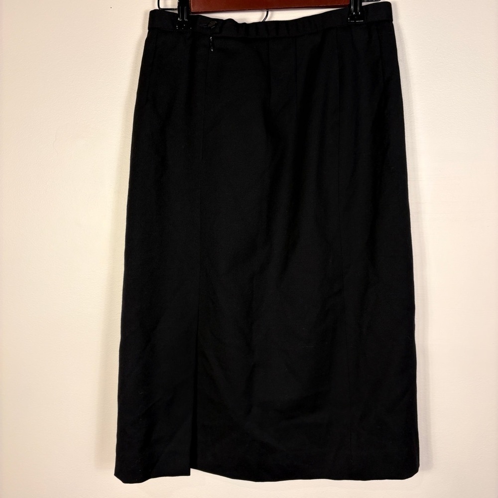 Pendleton Classic Black 100% Wool Midi Skirt Office Professional - Picture 3 of 7